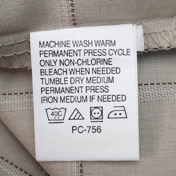 NWT Van Heusen Men's Size XXL Wrinkle Free Beige Plaid Button Front Shirt - Picture 6 of 10